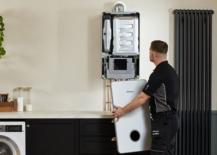 Worcester Bosch System Boilers - Cover being removed