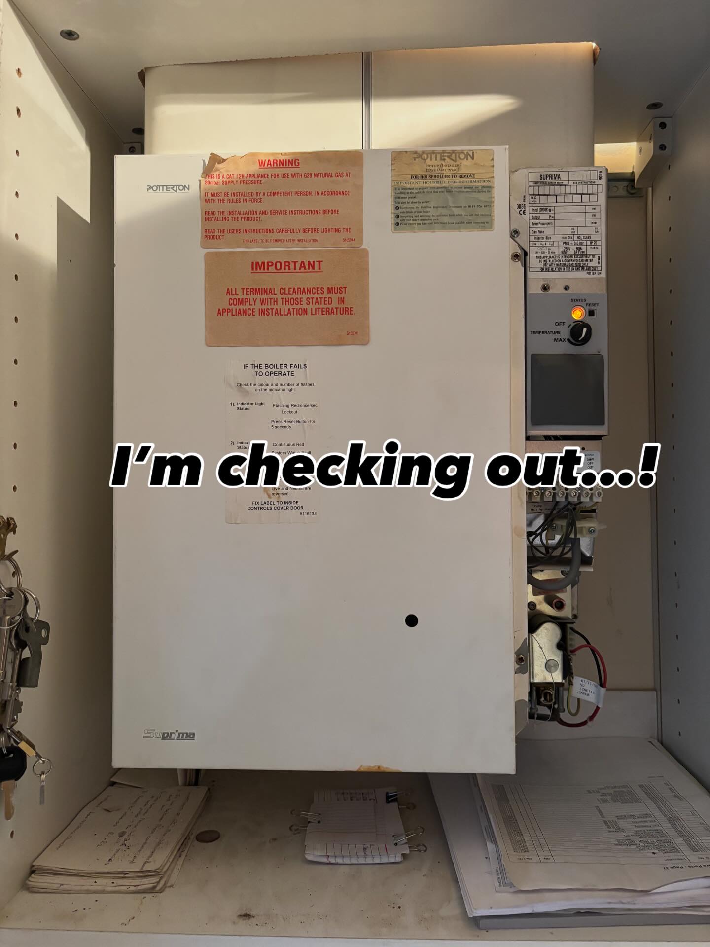 Old Potterton Suprima boiler before replacement in Wakefield